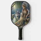 Moonlit Betovering in het Mystic Forest Pickleball Paddle (Achterkant)