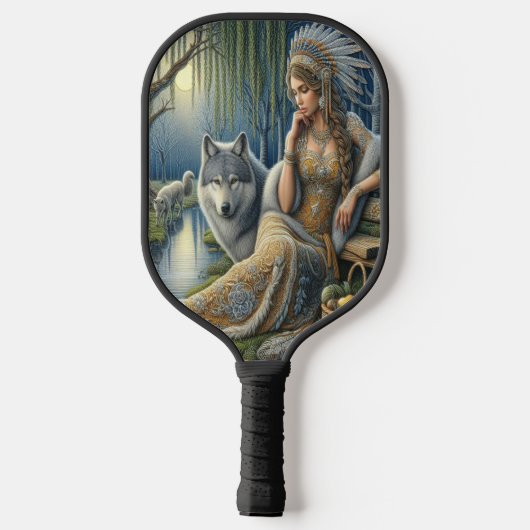 Moonlit Betovering in het Mystic Forest Pickleball Paddle (Achterkant)