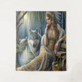 Moonlit Betovering in het Mystic Forest Wandkleed (Voorkant)