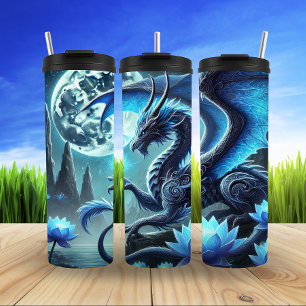 Moonlit Blue Dragon Realm Thermosbeker