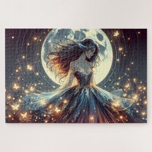 Moonlit Butterfly Enchantress Fantasy Legpuzzel (Horizontaal)