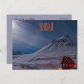 Moonlit Cabin in Alaska Briefkaart (Voorkant / Achterkant)