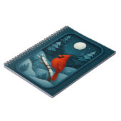 Moonlit Cardinal in Winter Forest Notitieboek (Linkerzijde)