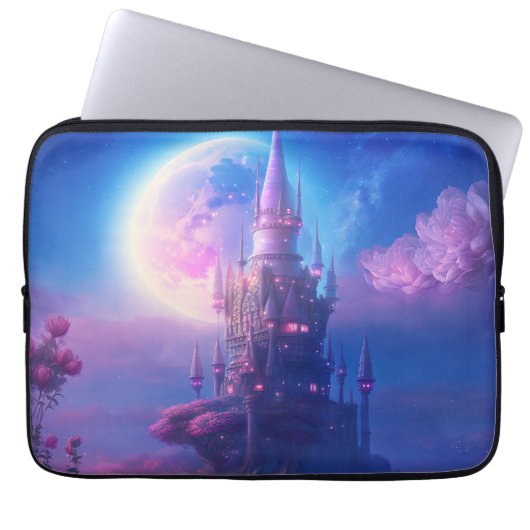 Moonlit Castle dromen Laptop Sleeve (Voorkant)