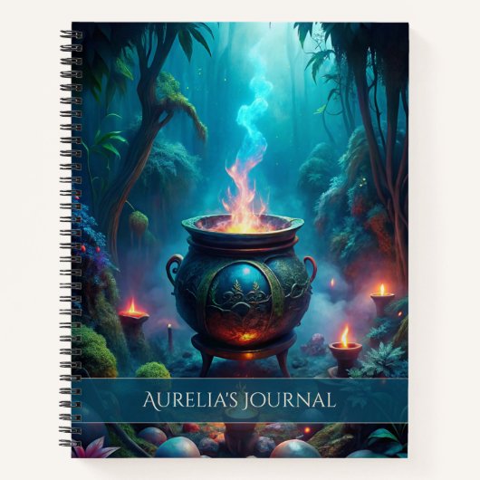 Moonlit Cauldron Grimoire - Lunar Witch Spell Notitieboek (Voorkant)