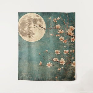 Moonlit Cherry Blossom Serenity Wandkleed