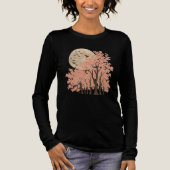 Moonlit Cherry Blossom Trees Art Long Sleeve shirt (Voorkant)