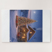 Moonlit Christmas Eve-Cozy Puzzle Scene (Horizontal)