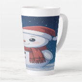  Moonlit Christmas Magic: Kawaii Snowman  Latte Mok (Rechterhoek)