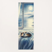 Moonlit Coastal Bedroom with Sleeping Cat Yogamat (Voorkant)
