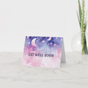 Moonlit Comfort: Get Well Soon Wenskaart Kaart