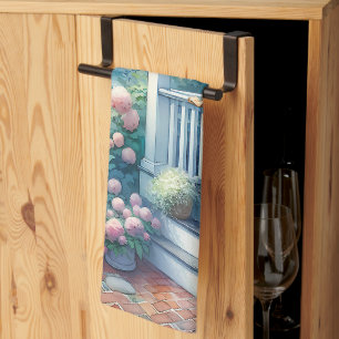 Moonlit Cottage Porch bij het Zee Theedoek