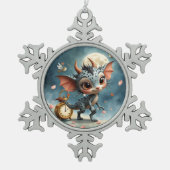 Moonlit Creature Caelum Tickwing  Tin Sneeuwvlok Ornament (Voorkant)