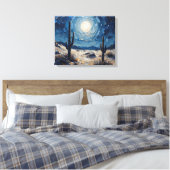 Moonlit Desert Premium Wrapped Canvas Muurkunst (Insitu (Slaapkamer))