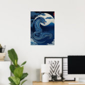 Moonlit Dragon of Fuji Wall Art Poster (Bureau à domicile)