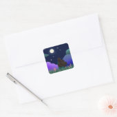 Moonlit Dreamer Girl Square Sticker  (Enveloppe)