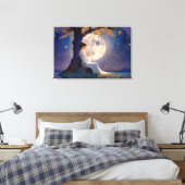 Moonlit Dreamer - Serene Night Sky Canvas Afdruk (Insitu (Slaapkamer))