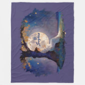 Moonlit Dreamer - Serene Night Sky Fleece Deken (Voorkant)