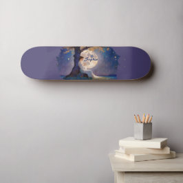 Moonlit Dreamer - Serene Night Sky Skateboard