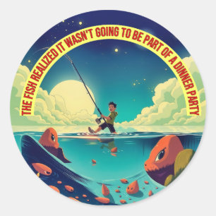 Moonlit Dreams: Gevist onder de sterren Ronde Sticker