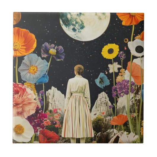 Moonlit Elegance - Het Uitzicht van de vrouw met d Tegeltje (Voorkant)