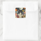 Moonlit Elegance - Het Uitzicht van de vrouw met d Vierkante Sticker (Tas)