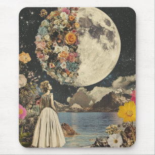 Moonlit Elegance - Vrouw met Maan (2) Muismat