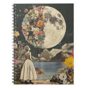 Moonlit Elegance - Vrouw met Maan (2) Notitieboek