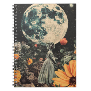 Moonlit Elegance - Vrouw met Maan (3) Notitieboek