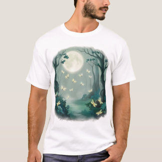Moonlit Enchantment: vuurvliegjes in het bos T-shirt