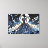 Moonlit Fairy Princess Celestial Gown Canvas Afdruk (Voorkant)