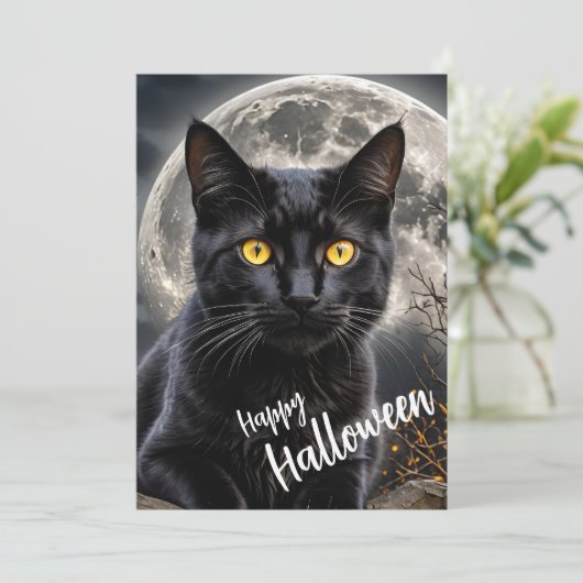 Moonlit Familiar – De Wachter in de Schaduwen Feestdagenkaart (Staand voorkant)