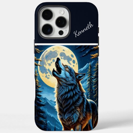 Moonlit Forest en Howling Wolf Case-Mate iPhone Case (Achterkant)