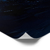 Moonlit Forest Reflection – Abstract blauw en goud Poster (Hoek)
