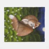 Moonlit Fox in Midnight Bossen Fleece Deken (Voorkant (Horizontaal))
