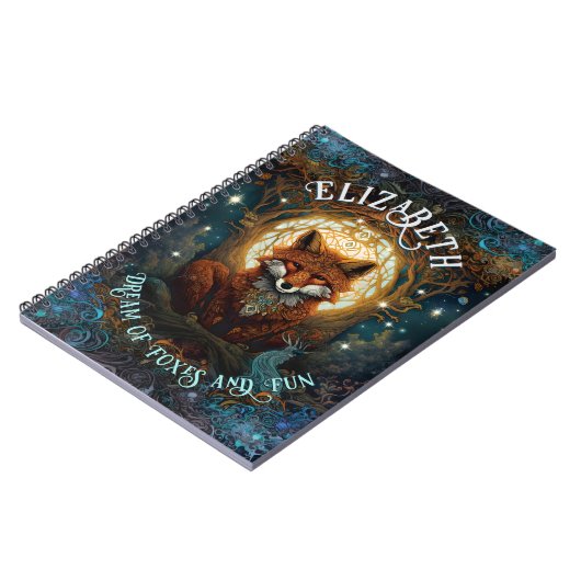 Moonlit Fox Personalized - Storybook Threadbook Fo Notitieboek (Linkerzijde)