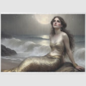 Moonlit Gold Mermaid Gaze Decoupage Tissuepapier (Voorkant)