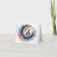 Moonlit Goodbye – Pet Loss Sympathy Card met Water