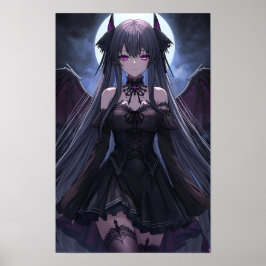 Moonlit Gothic Succubus Poster