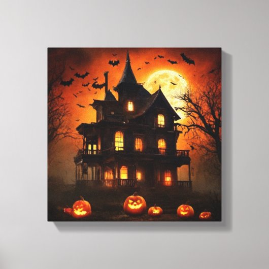 Moonlit Halloween spoken Canvas Afdruk (Voorkant)