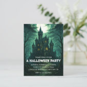 Moonlit Haunted Castle Halloween Party Invitation (Debout devant)