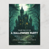 Moonlit Haunted Castle Halloween Party Invitation (Devant)
