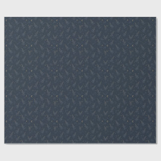Moonlit Herbaria — Middenblauw Botanisch Inpakpapi Cadeaupapier