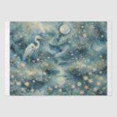 Moonlit Heron – Dreamy Nature Scene Decoupage Tissuepapier (Voorkant)