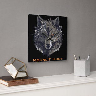 Moonlit Hunt Vierkante Klok