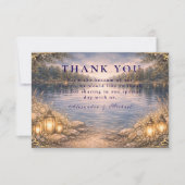 Moonlit Lake Forest Romance Wedding Bedankkaart (Voorkant)
