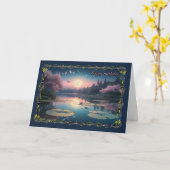 Moonlit Lelies Verjaardag Kaart van de vrouw (Gele Bloem)