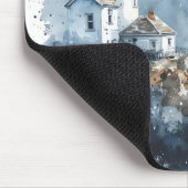 Moonlit Lighthouse aan de Rocky Coastline Muismat (Hoek)