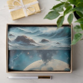 Moonlit Lighthouse Cliff – Fantasy Night Seascape  Tissuepapier (Geschenk)