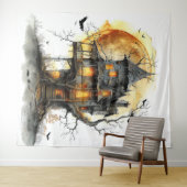 Moonlit Manor Halloween Wandkleed (In Situ (horizontaal))